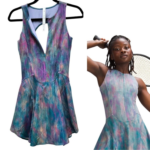 Lululemon [NWT - Size 6] Everlux Tennis Dress 6" with shorties in Pixel Multi - Picture 4 of 9
